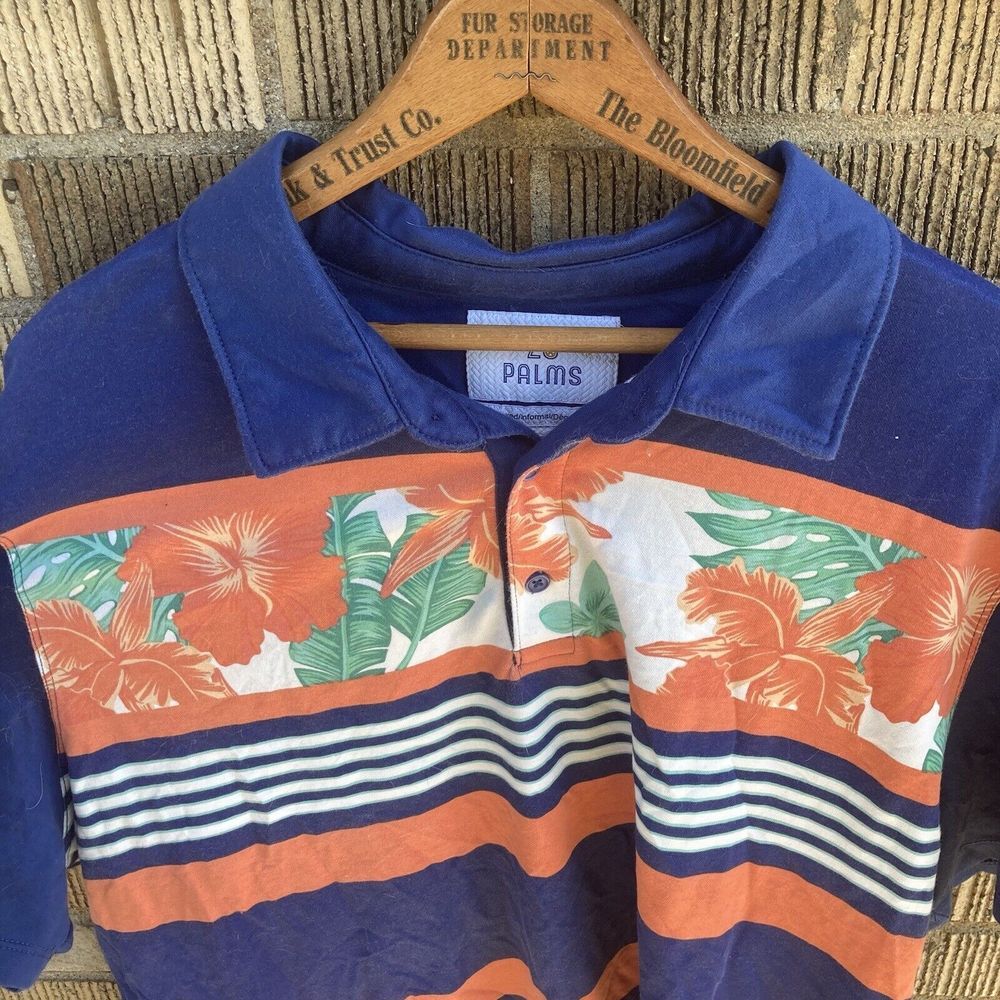 Tropical Floral Hawaiian Men's 28 Palms 2XL Golf Polo Shirt Short Sleeve Summer‎ - Picture 5 of 9
